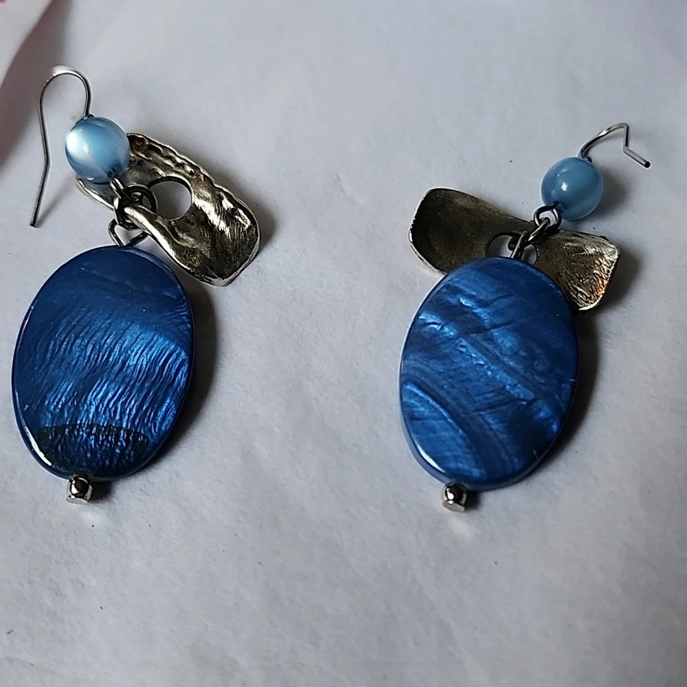 Previously Loved Blue Beaded  Earrings
